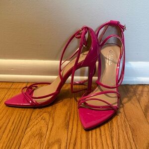 Charles By Charles David Patent Fuchsia Strappy Stiletto Heels